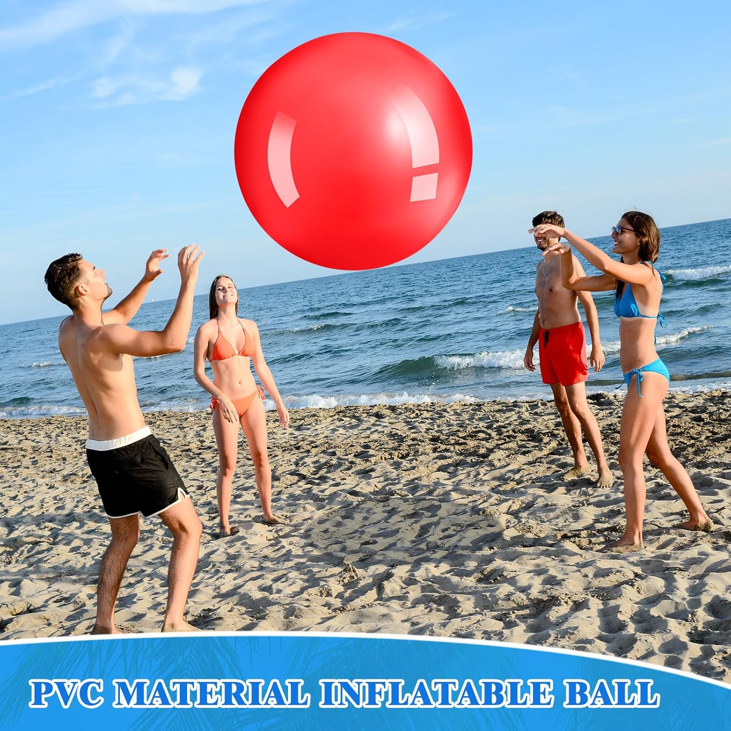 Jenaai 2 bolas de rebote grandes de 30 pulgadas, bola de goma gigante inflable gigante para hacer ejercicio al aire libre, pelota de salto para