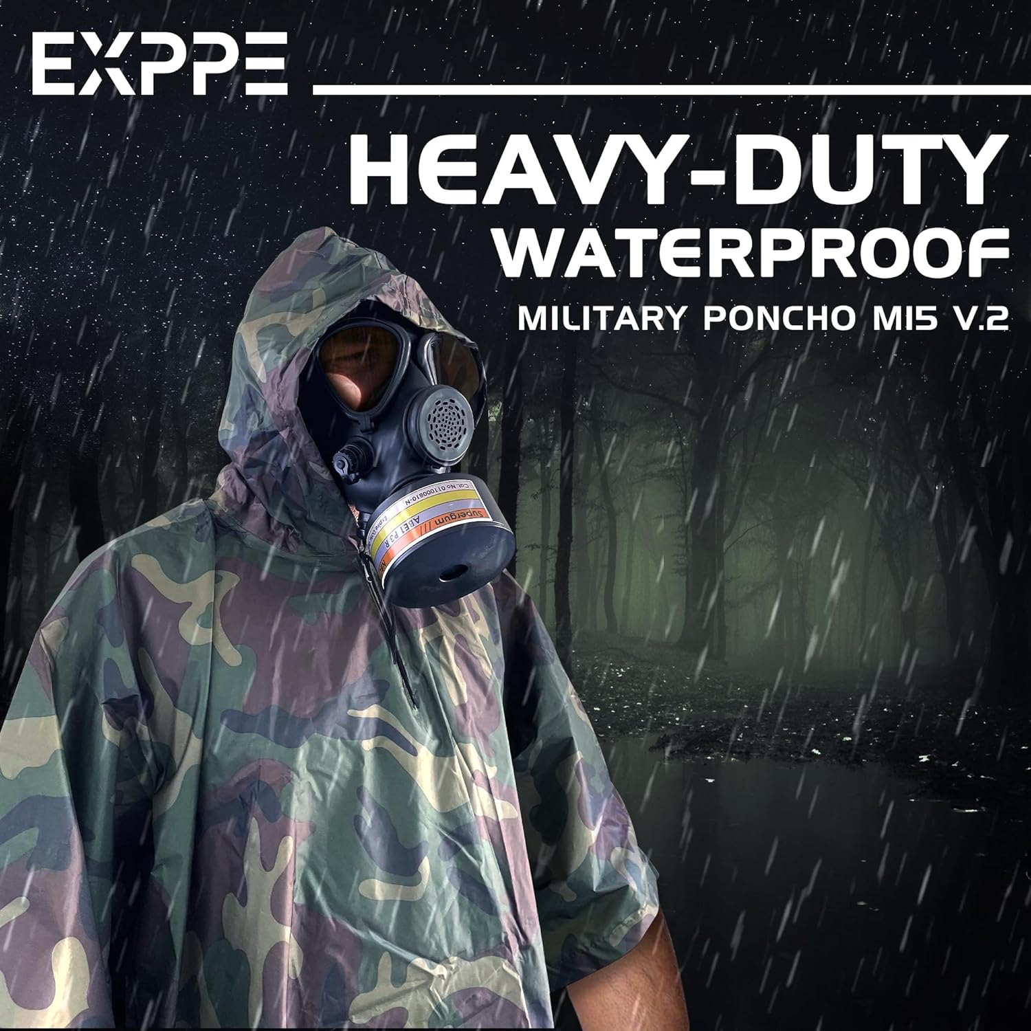 Poncho nuclear militar M15 V.2, poncho CBRN, poncho táctico, poncho del ejército para CBRN proteger la campana cbrn de materiales peligrosos,