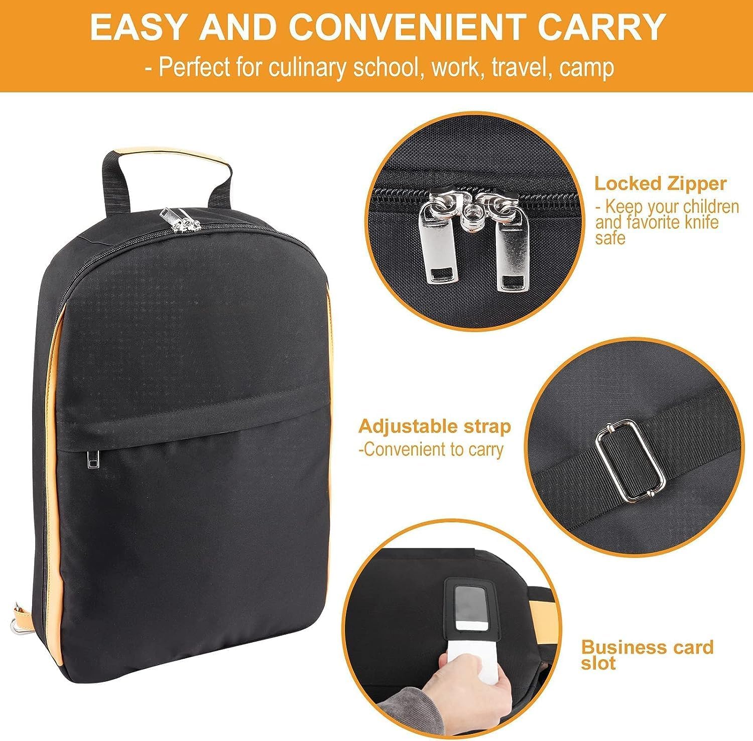 Bolsa para cuchillos de chef, mochila para cuchillos de chef, mochila para cuchillos para chefs, más de 21 bolsillos para cuchillos y utensilios de