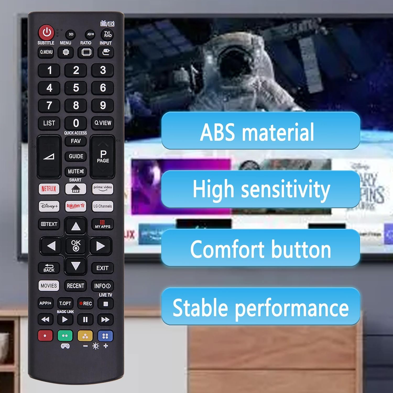 Control remoto universal para todos los LG TV, compatible con LG LED HDTV HDR Smart TV con Prime Video, Disney, Netflix, botón de canales LG