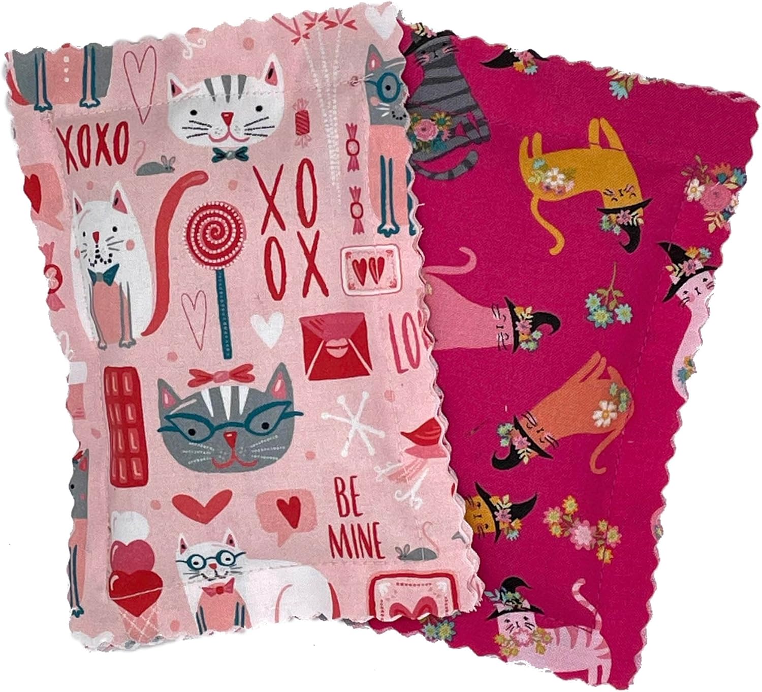 Johnson Pet Products Paquete de dos almohadas de hierba gatera, hechas a mano en los Estados Unidos (rosa)