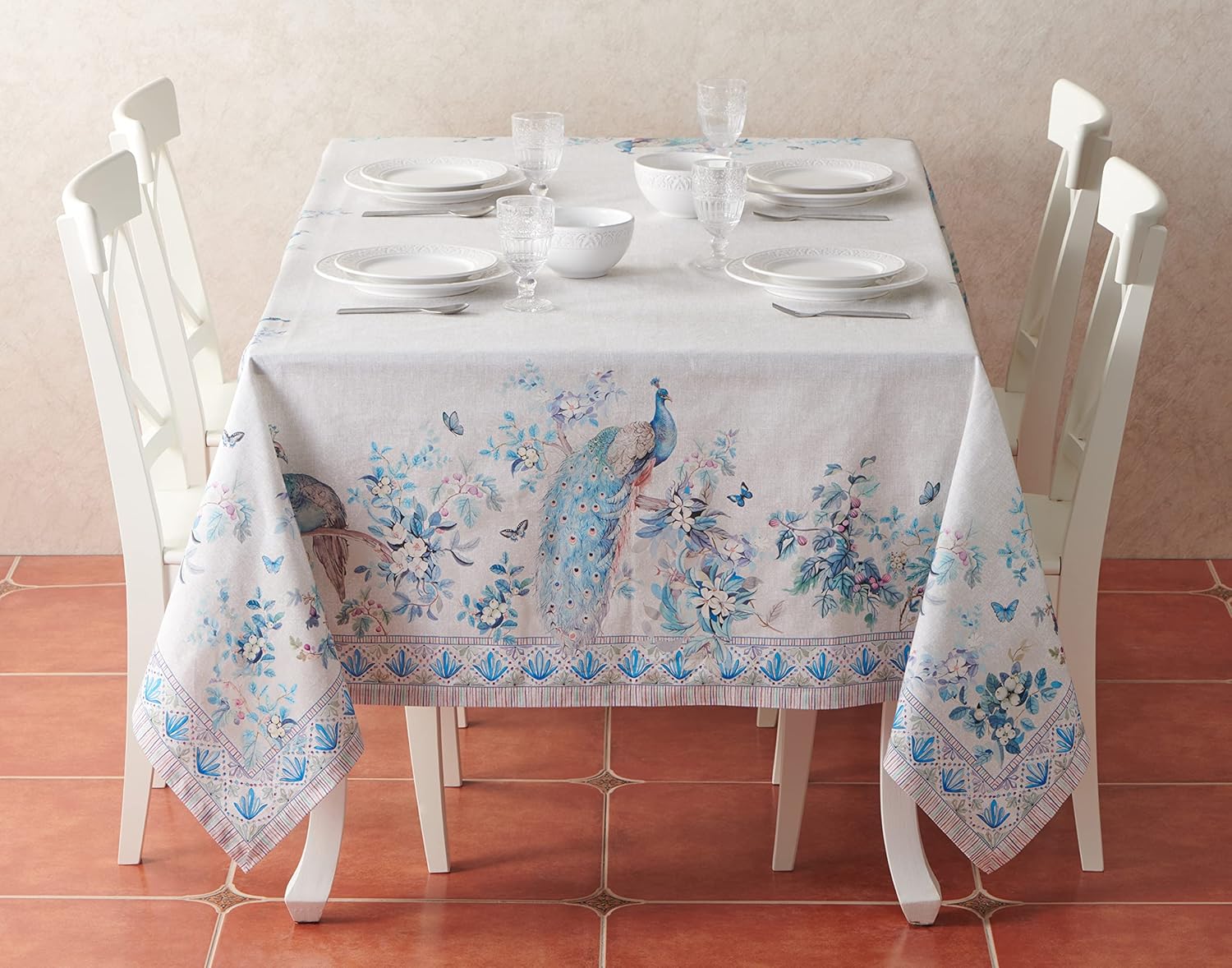 Maison d’ Hermine Mantel rectangular decorativo de 100% algodón peinado de alta calidad, lavable, para cocina, fiestas de bufé y campamento, color