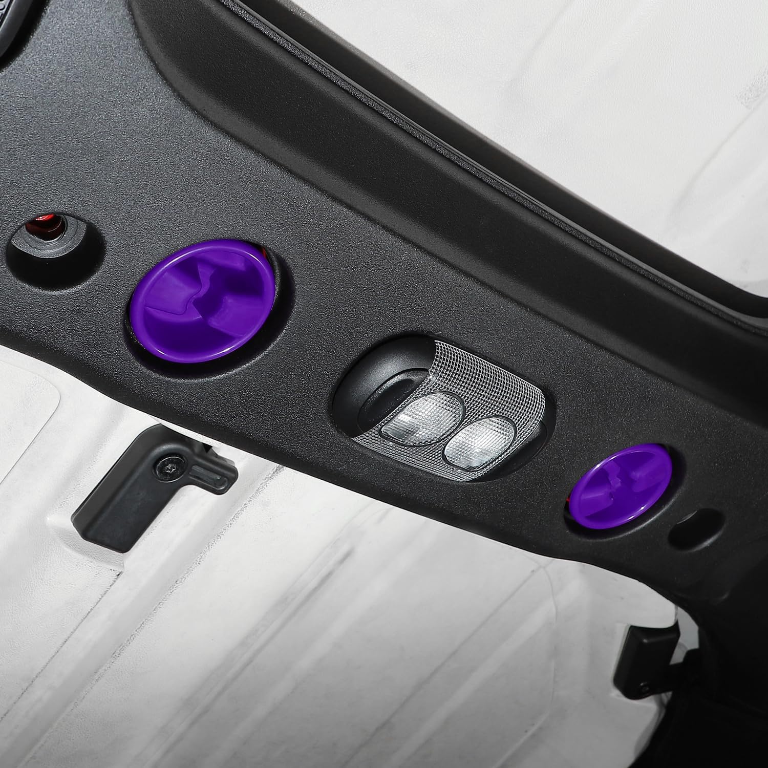 Hoolcar Cubierta de tornillo de montaje en panel duro de techo rígido, accesorios interiores compatibles con Jeep Wrangler JK JKU 2007-2017, morado,