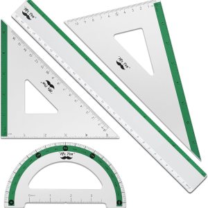 Mr. Pen – Juego de geometría, rayas verdes, paquete de 4, kit de geometría metálica, regla triangular, regla de metal, triángulos de dibujo, Mr. Pen – Juego de geometría, rayas verdes, paquete de 4, kit de geometría metálica, regla triangular, regla de metal, triángulos de dibujo,