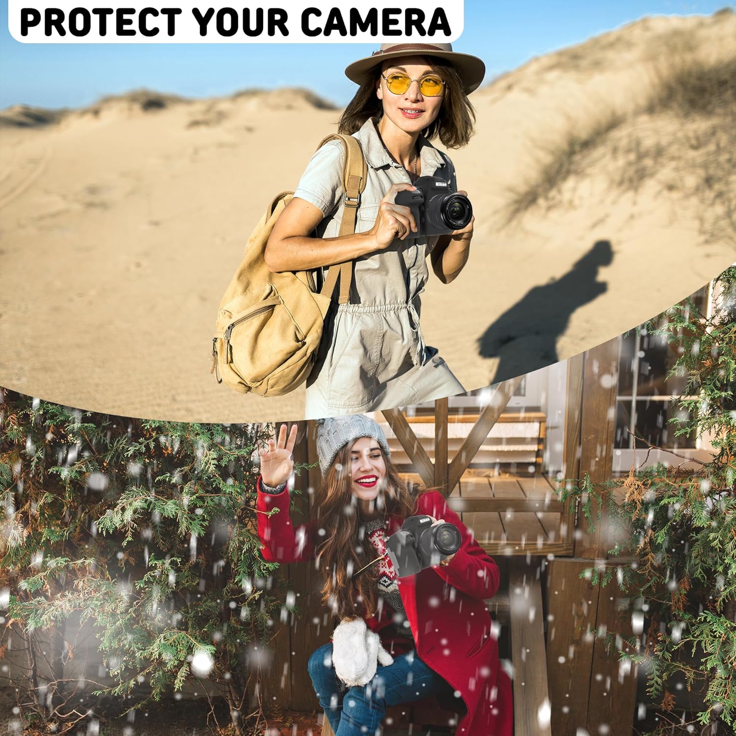 STSEETOP Funda de cámara para Nikon D850 – Funda protectora de silicona para DSLR, jaula desmontable, a prueba de golpes, a prueba de polvo (negro)