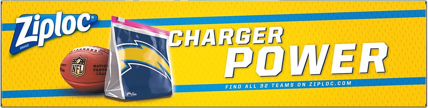 Ziploc Bolsas de almacenamiento con cierre deslizante, con diseño de la NFL, galón, 305557, 1