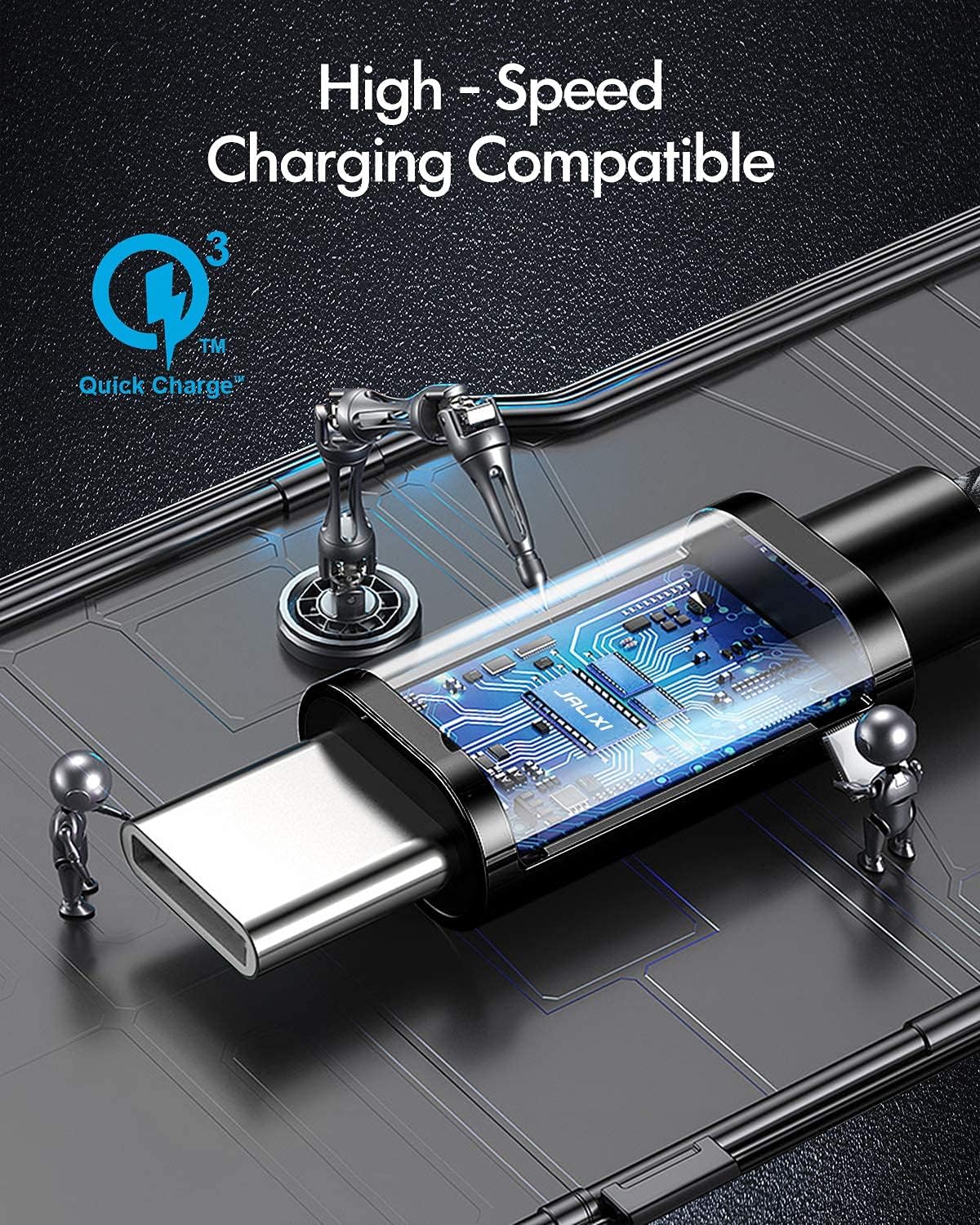 JALIXI Cable USB a USB C de carga rápida, 3 unidades de 3 pies+6 pies + 10 pies Cable de carga tipo C para iPhone 15 Pro Max, para Samsung Galaxy