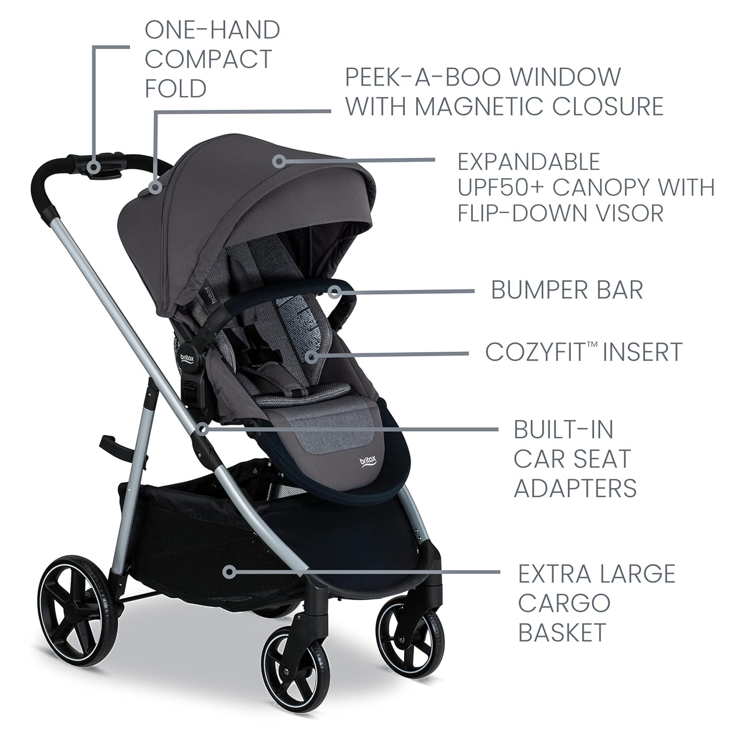 Britax Willow Grove SC – Sistema de viaje para bebé, asiento de automóvil infantil y cochecito combinado con base alpina, tecnología ClickTight,