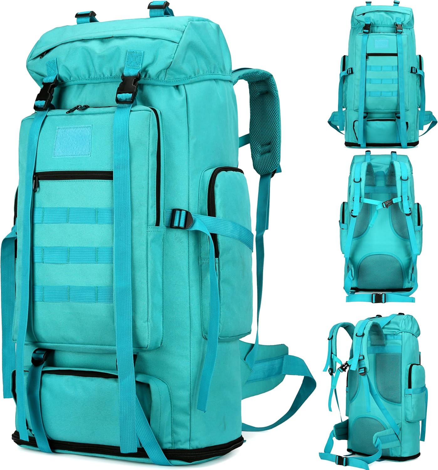 100L camping senderismo militar táctico mochila escalada al aire libre bolsas de deporte para acampar, mochilero, Azul lago, Mochilas Daypack
