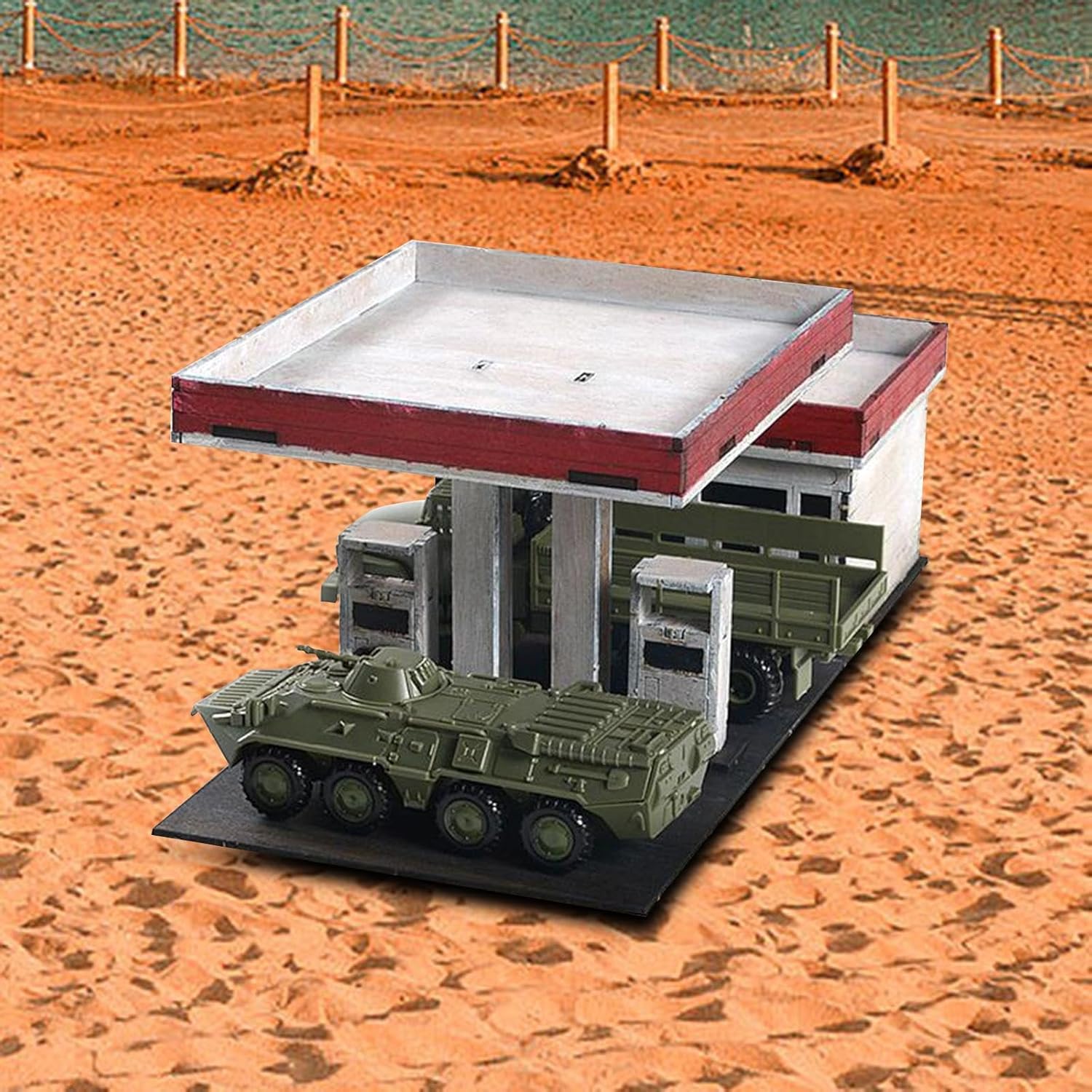 172 164 Kits de modelos de construcción, desmontaje rompecabezas 3D pintura de bricolaje, escena de arquitectura de gasolinera para accesorios de