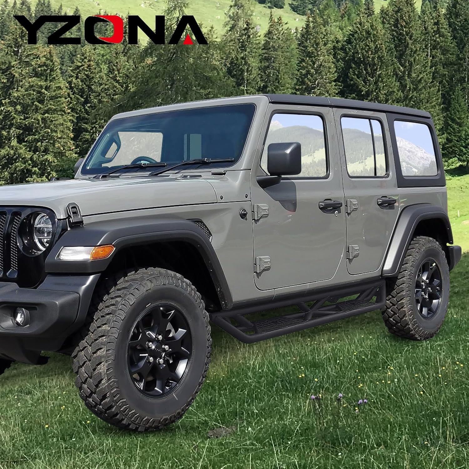 SUORTO – Estribos laterales compatibles con Jeep Wrangler JL JLU Unlimited 4 puertas 2018 2019 2020 2021 2022 2023 2024 2024, barras Nerf de acero