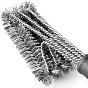 Cepillo para parrilla de acero inoxidable de 18 pulgadas con cerdas de alambre y mango suave y cómodo, limpiador y raspador perfecto para parrillas Cepillo para parrilla de acero inoxidable de 18 pulgadas con cerdas de alambre y mango suave y cómodo, limpiador y raspador perfecto para parrillas