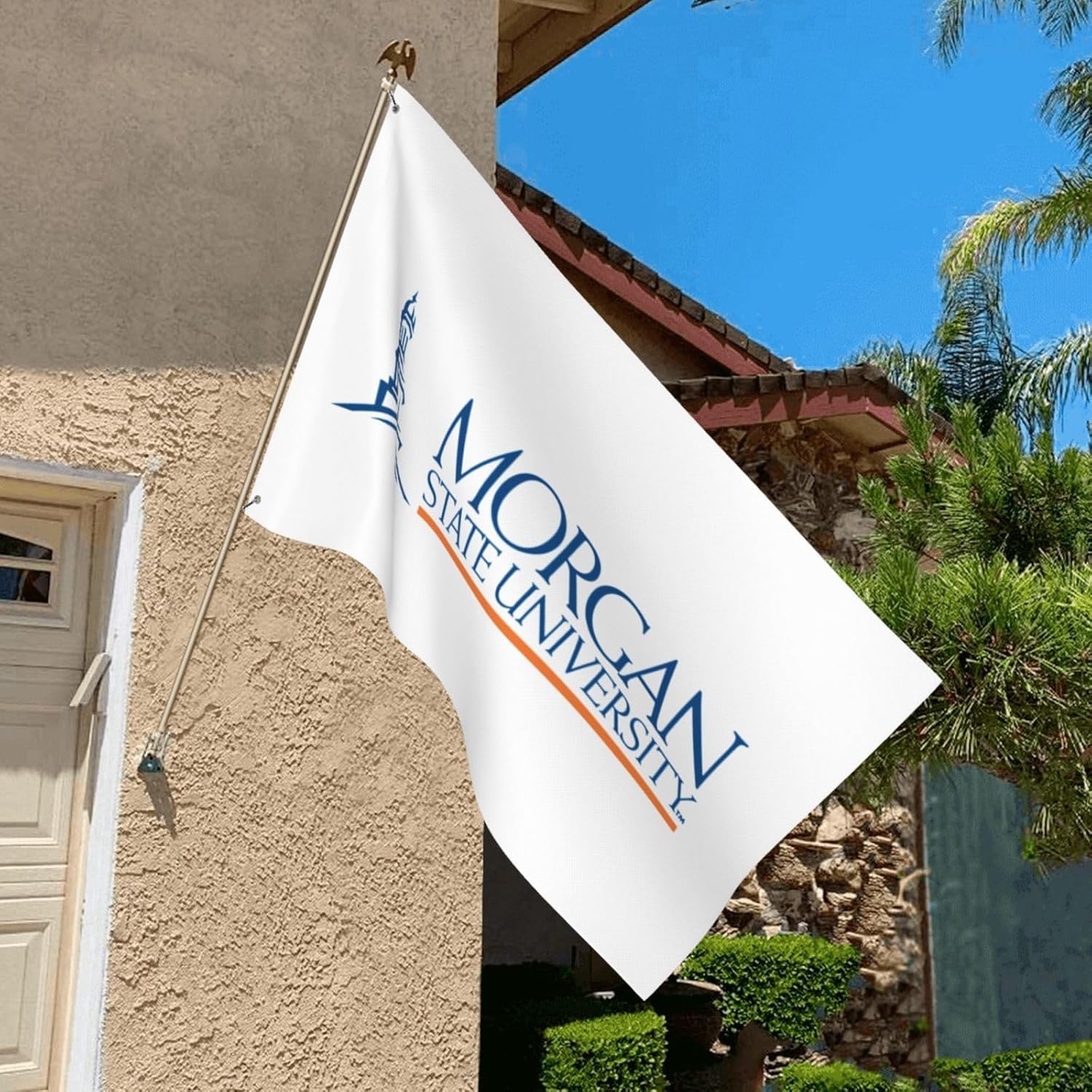 Morgan State University Logo 3 x 5 pies Bandera decorativa para exteriores, bandera de jardín, bandera individual para exteriores