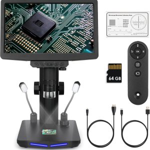 Microscopio digital HDMI, pantalla de 10.1 pulgadas, microscopio de moneda 1600X, imagen de video 1440P de 48 MP, aumento recargable para adultos, Microscopio digital HDMI, pantalla de 10.1 pulgadas, microscopio de moneda 1600X, imagen de video 1440P de 48 MP, aumento recargable para adultos,