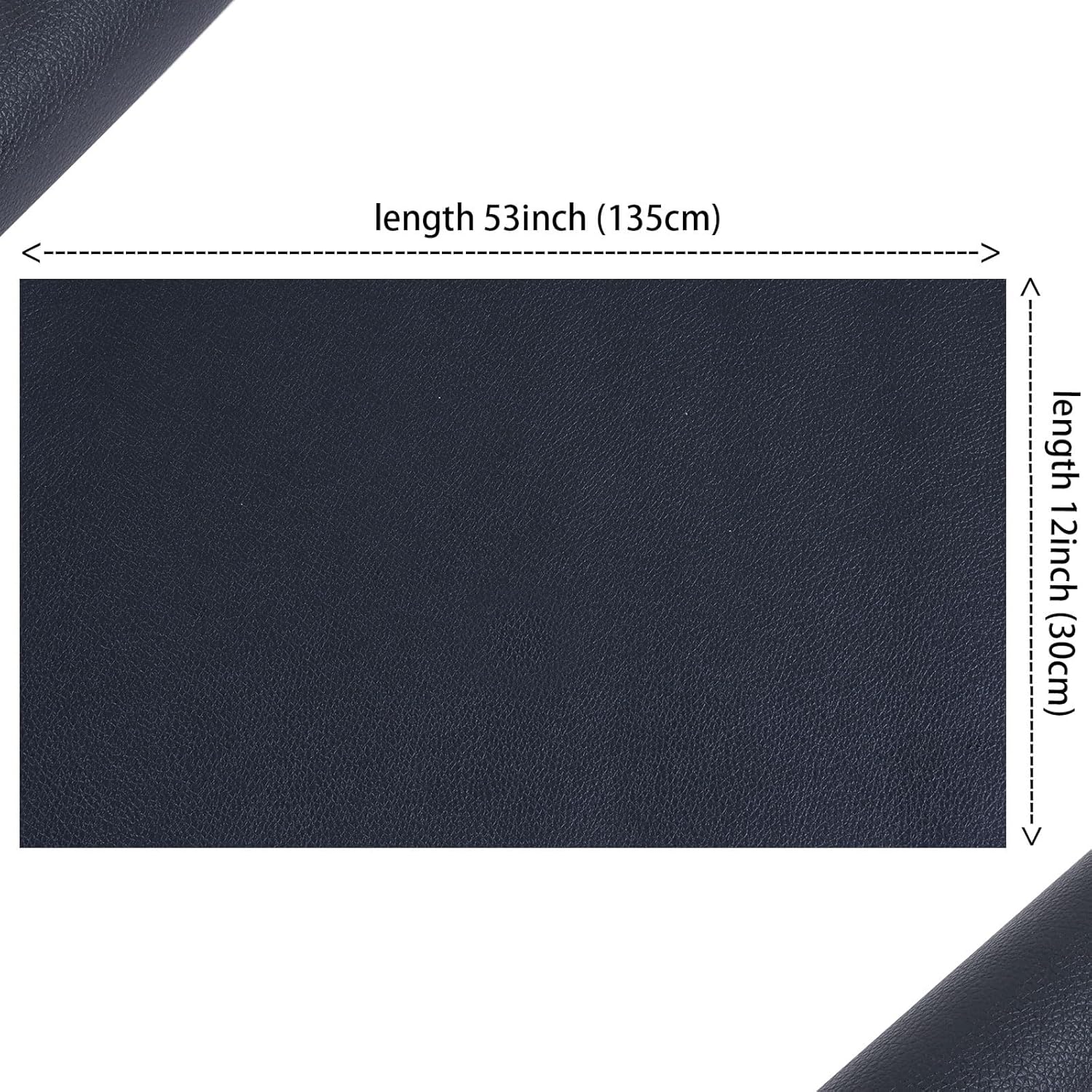 Rollo de hojas de piel sintética de color liso de 12 x 53 pulgadas, muy adecuado para hacer manualidades, aretes de cuero, lazos, costura (negro)