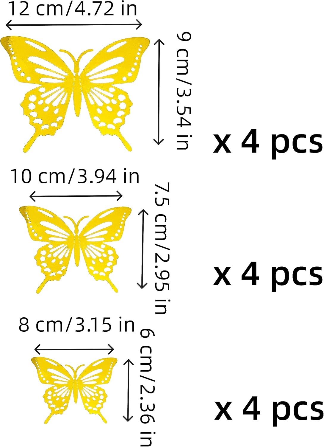 20 hojas de papel de regalo de flores, ramo de flores frescas con borde dorado con papel de regalo de mariposa 3D, suministros florales de 22.5 x
