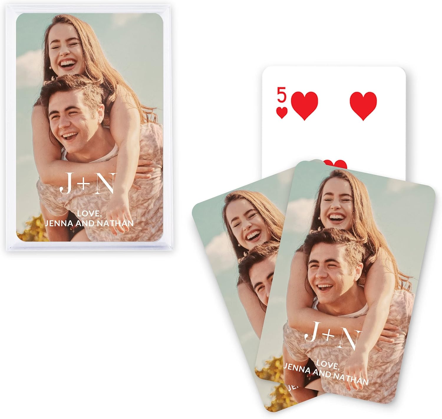 WEDDINGSTAR Tarjeta de juego impresa con foto personalizada, amor moderno (paquete de 30)