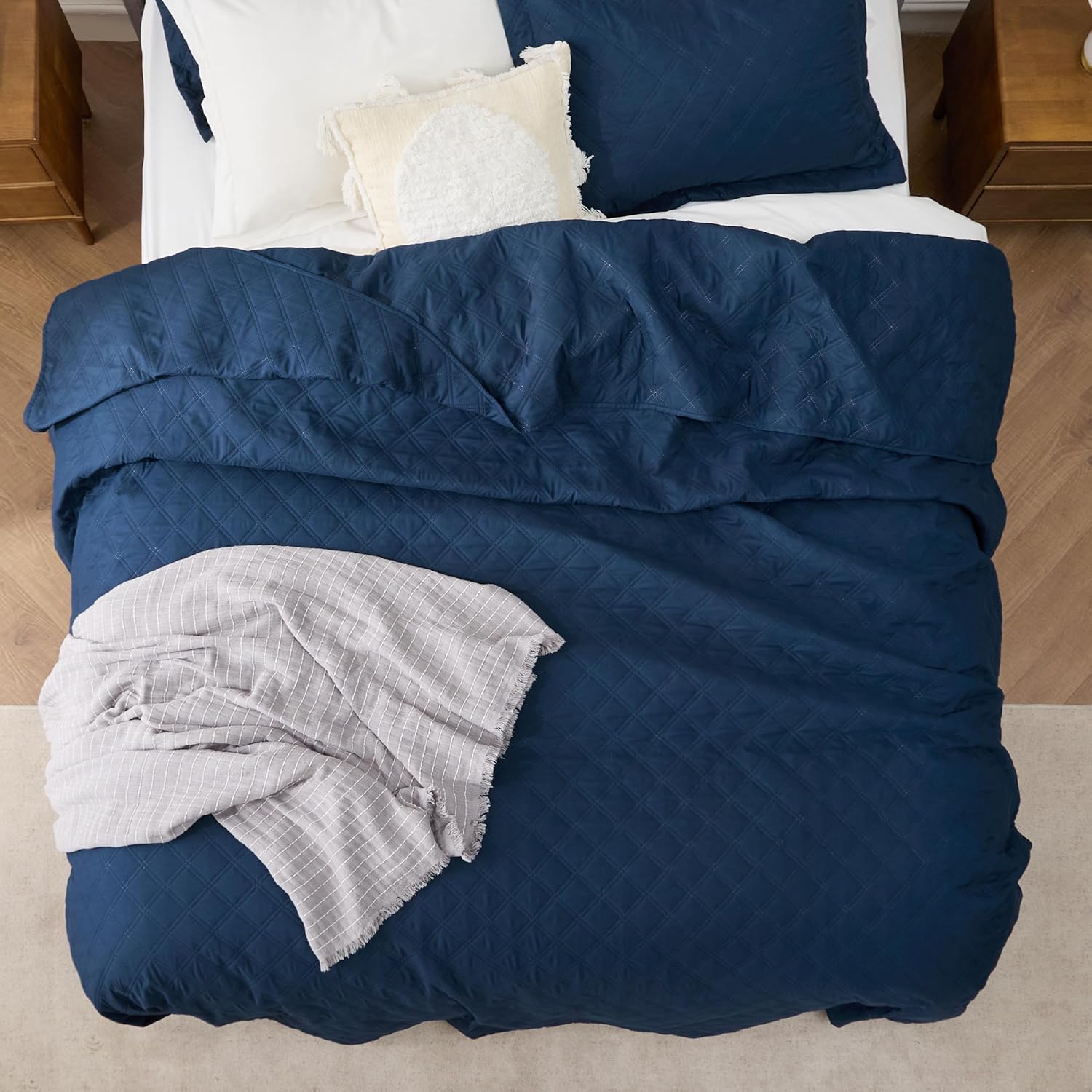 Bedsure – Juego de edredón de poliéster-diamante ultrasónico L1 106×96 US