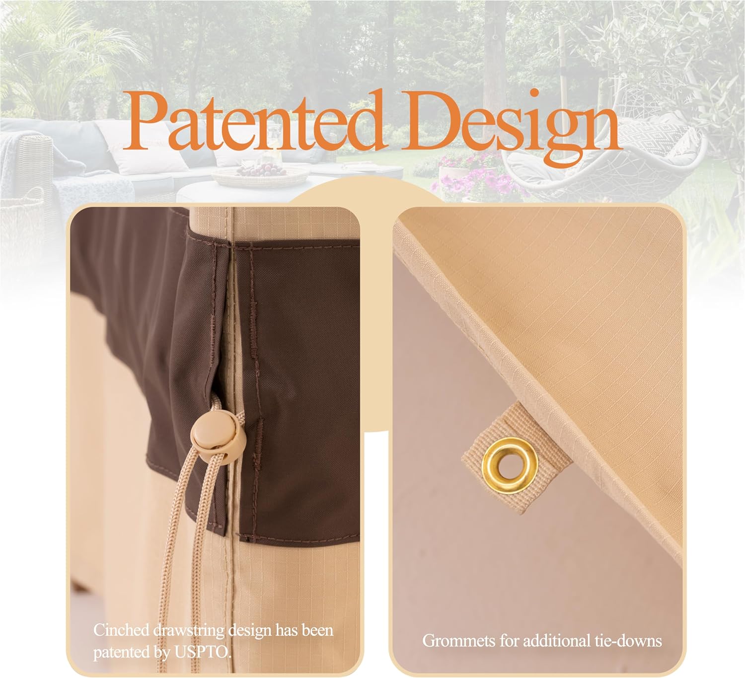 WJ-X3 Funda redonda para muebles de patio, 84 pulgadas de profundidad x 31 pulgadas de alto, impermeable, resistente a los rayos UV, funda de