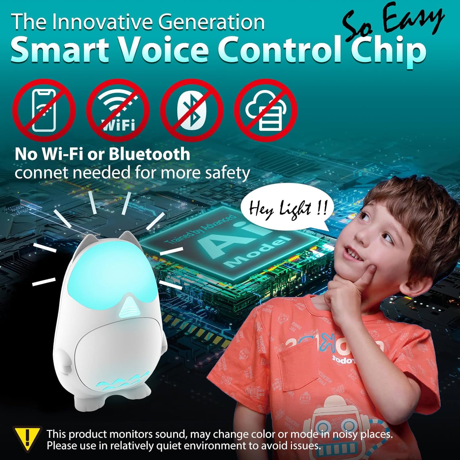 Luces nocturnas que cambian de color enchufables a la pared, 1 paquete de luz nocturna enchufable para niños, activada por voz inteligente, 9