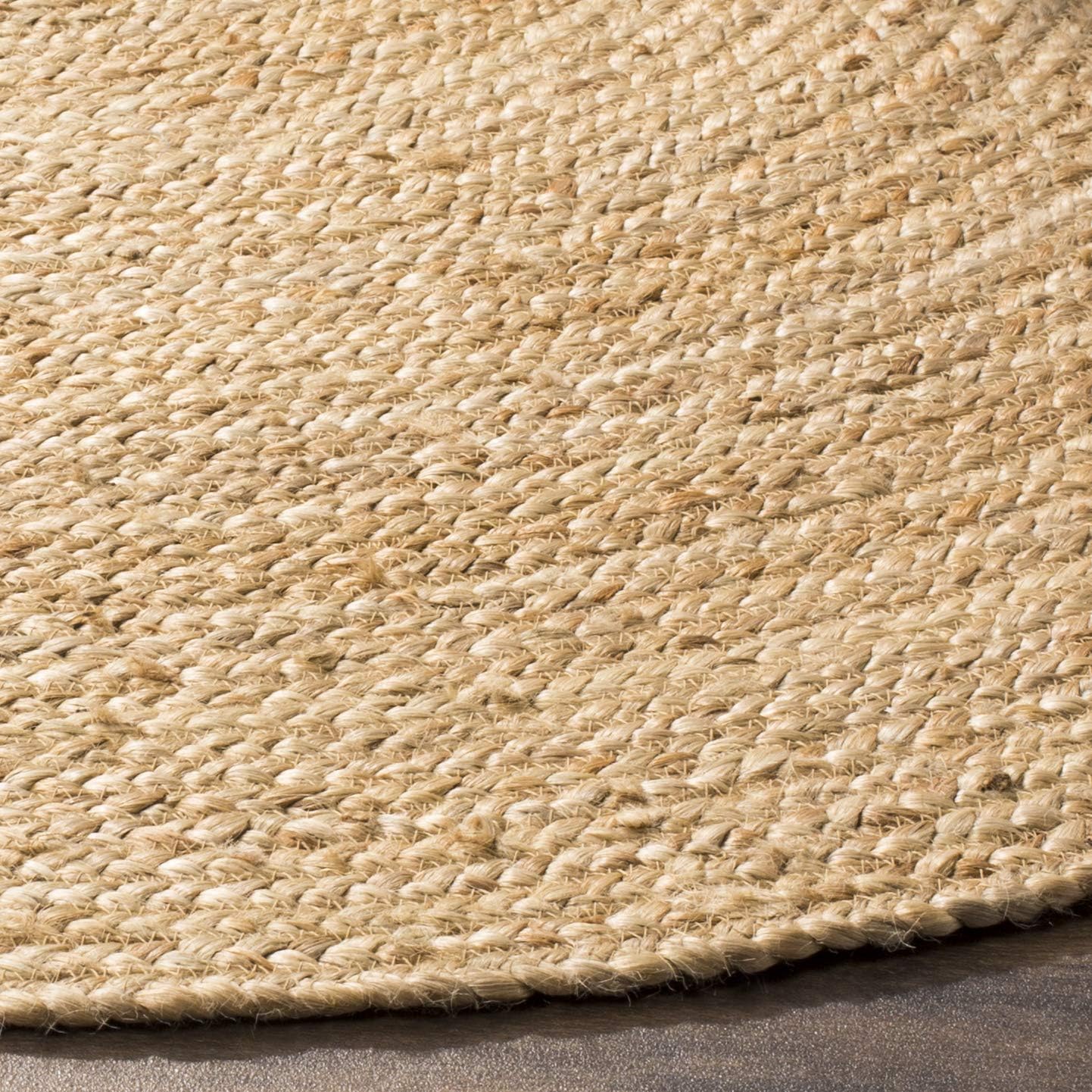 SAFAVIEH Natural Fiber Collection – Alfombra redonda de 4 pies, natural y natural, yute trenzado bohemio hecho a mano, ideal para zonas de alto