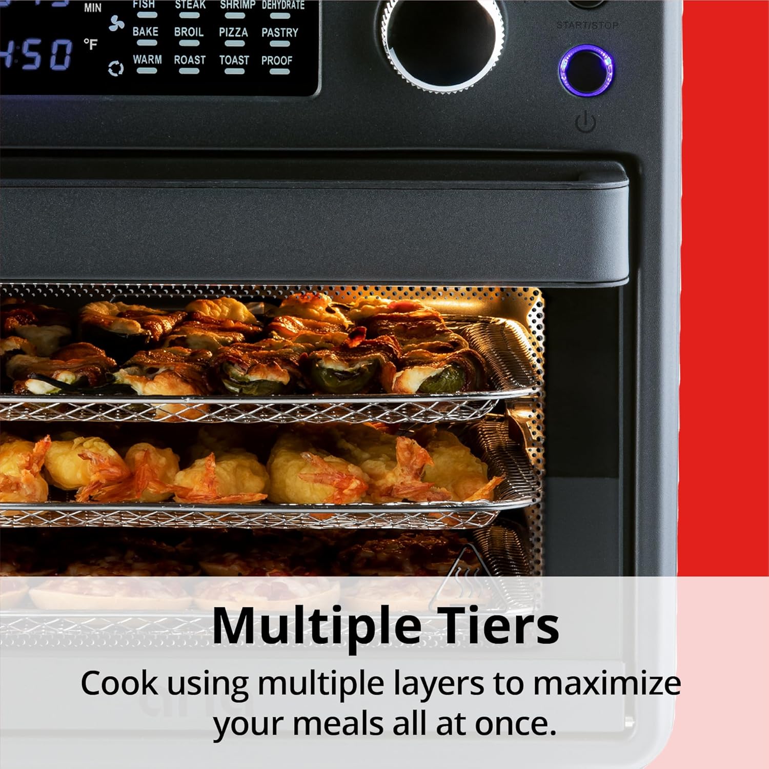 Ariawave – Mini freidora de aire y horno tostador de 16 cuartos de galón, multifuncional con 15 ajustes preestablecidos, freír, hornear, asar,