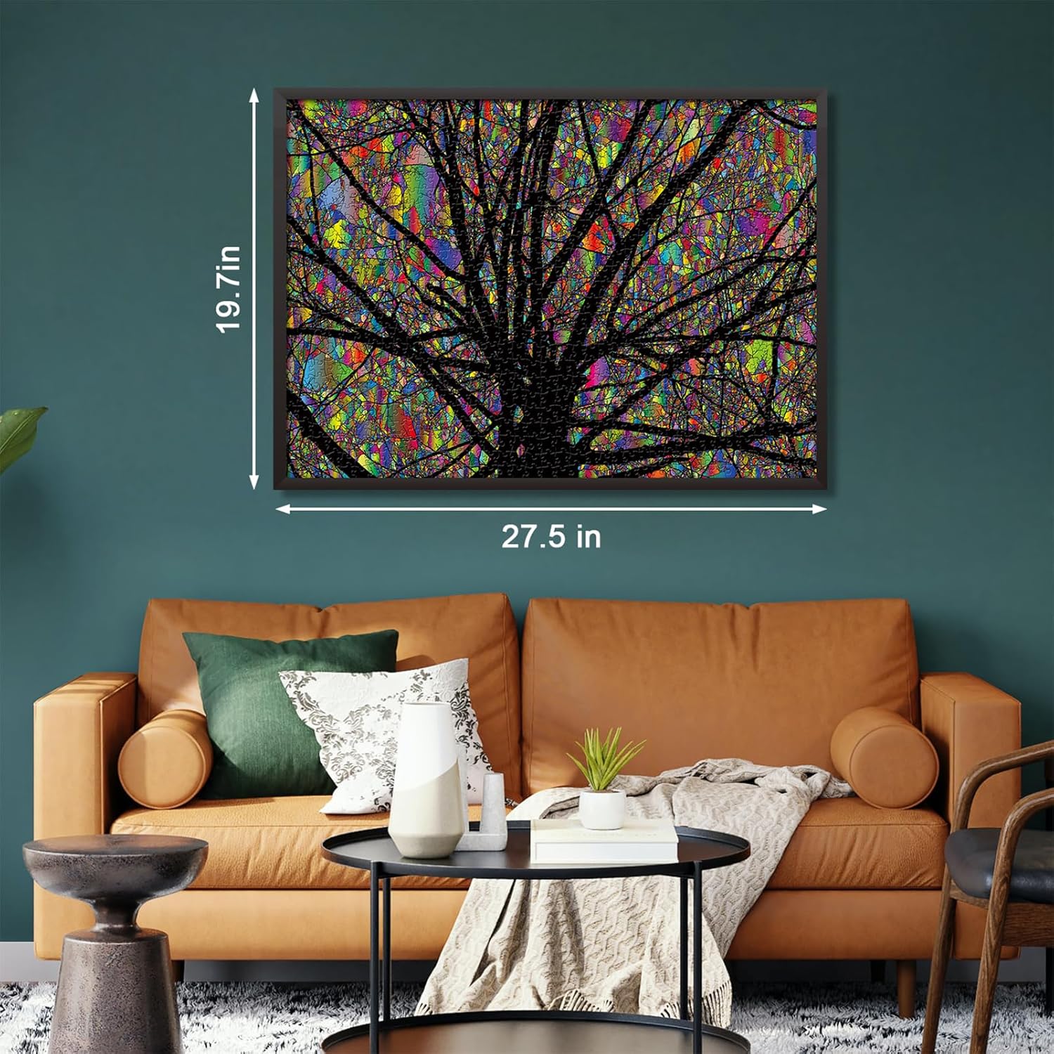 Rompecabezas Hard Impossible para adultos, rompecabezas de desafío difícil de 1000 piezas, rompecabezas de árbol de color arcoíris para adultos