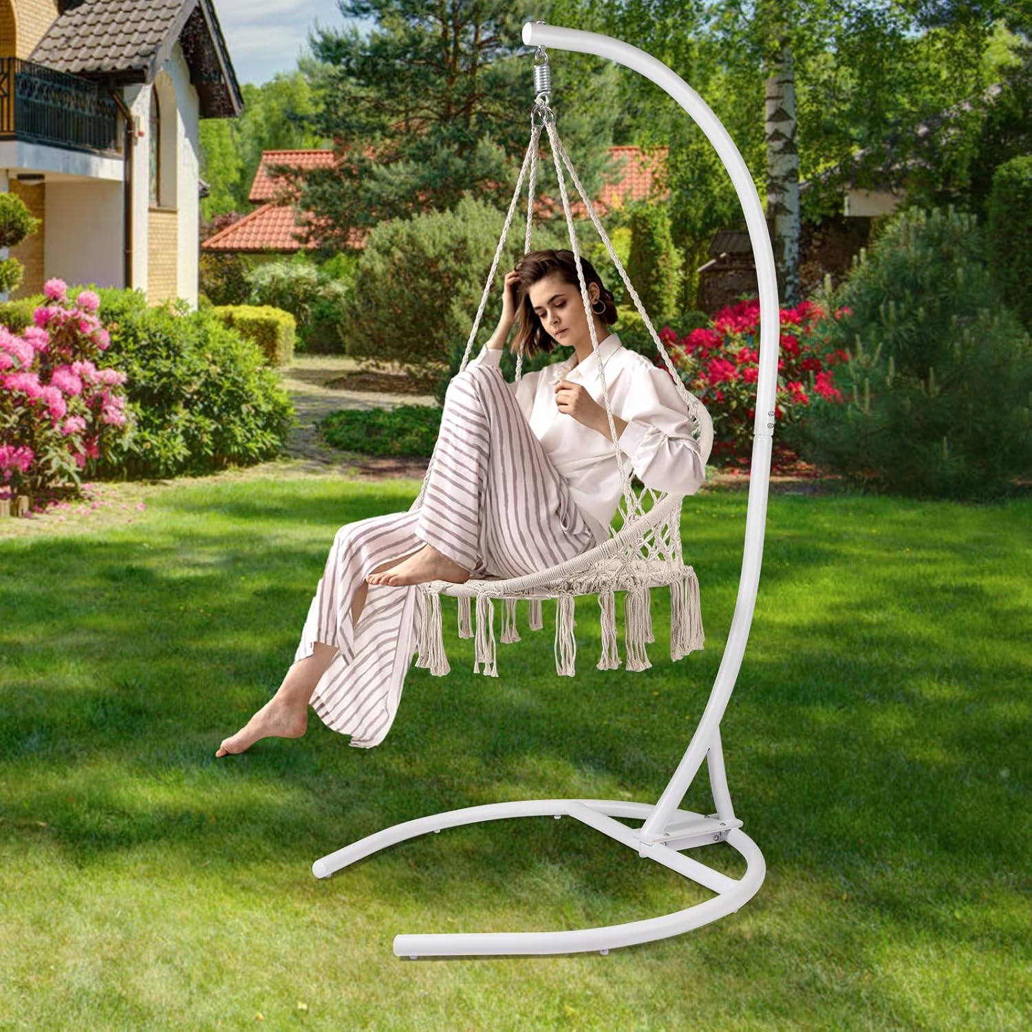 TheirNear Soporte para silla hamaca (solo soporte), soporte para colgar silla de huevosilla de columpio, solo soporte para silla colgante de