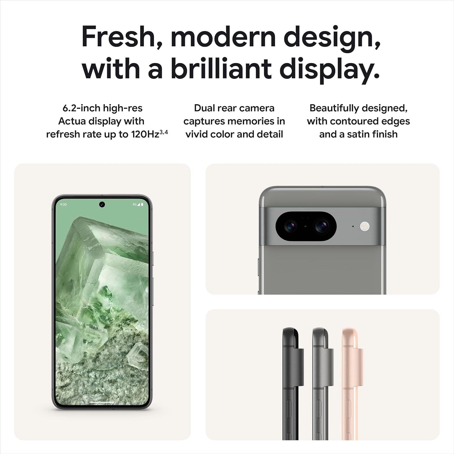 Google Pixel 8 – Smartphone Android desbloqueado con cámara avanzada de píxeles, batería de 24 horas y potente seguridad, obsidiana, 128 GB