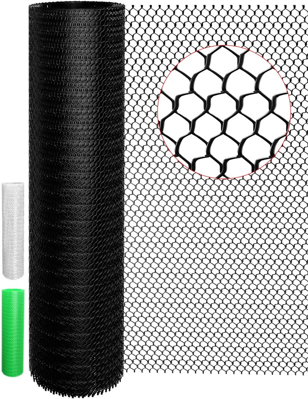 TOYPOPOR – Cercas de malla de alambre de plástico de 16 pulgadas x 15 pies, alambre hexagonal duradero de 16 pulgadas x 15 pies para perros y gatos,