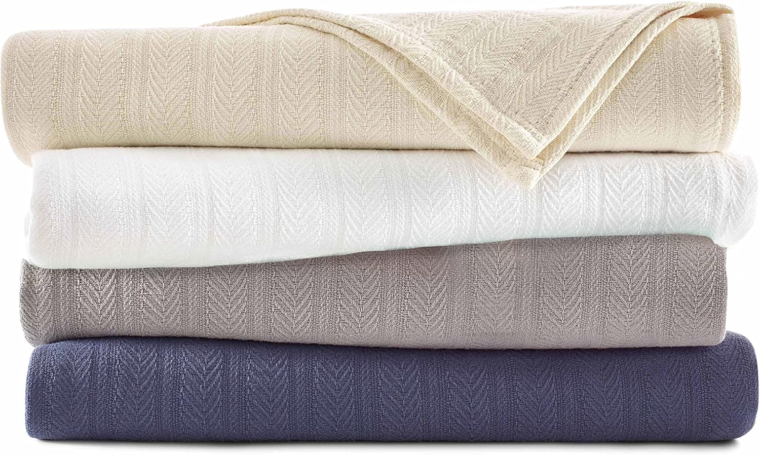 Vellux Manta térmica 100% algodón suave, transpirable, acogedora y ligera de 10.24 ozm, para todas las estaciones, perfecta para usar en capas,