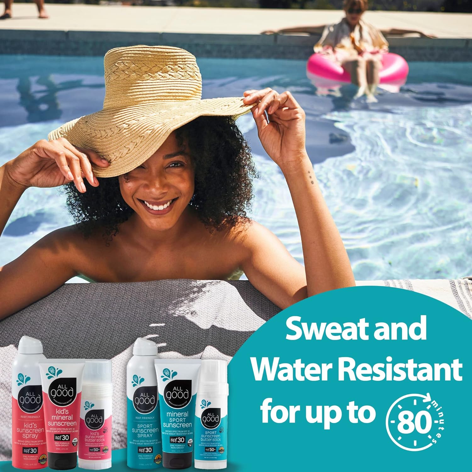All Good Sport – Protector solar facial y corporal de amplio espectro, resistente al agua, apto para arrecifes de coral, protector solar 30 SPF y