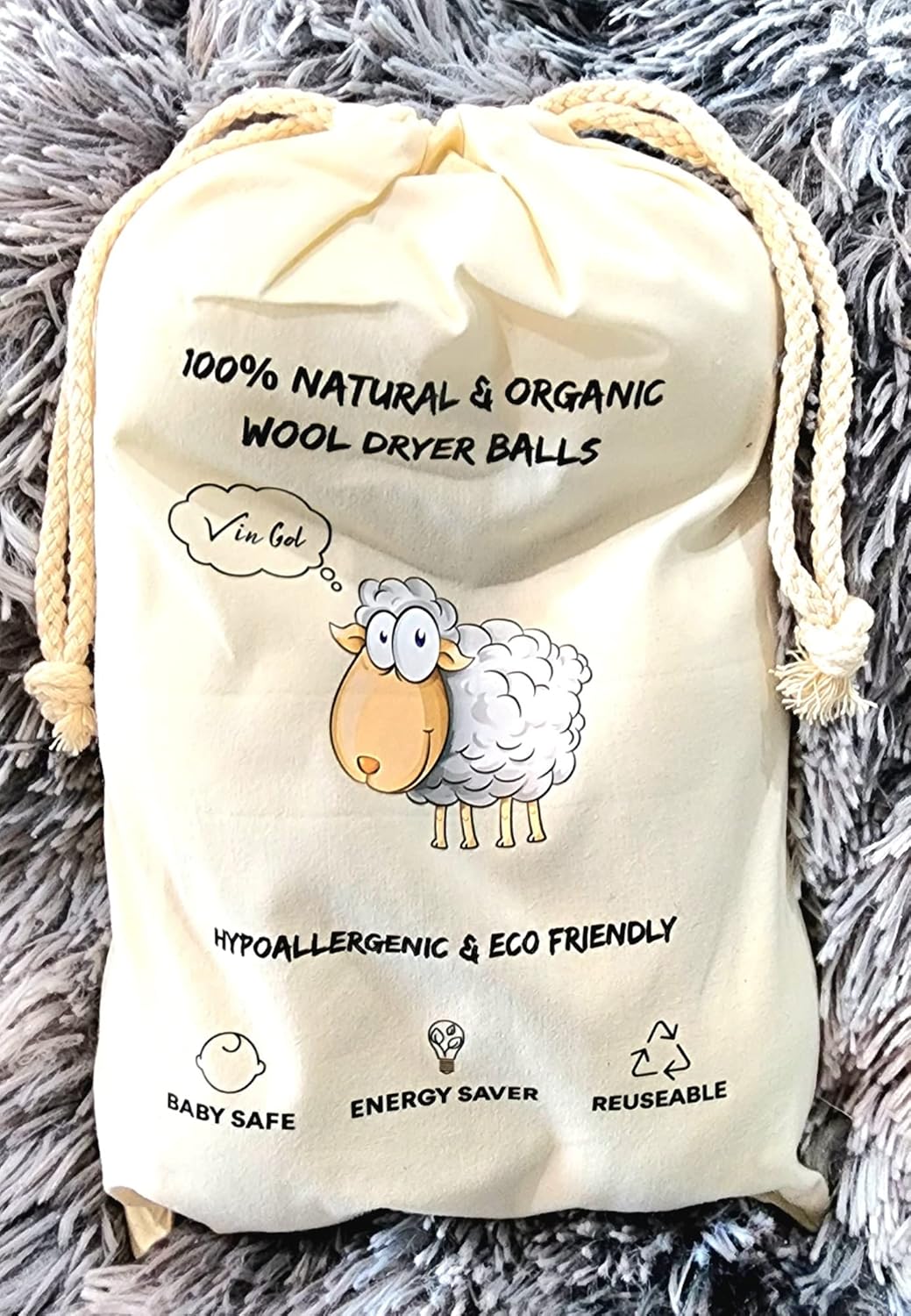 Bolas de lana para secadora  Paquete de 6  XL Premium Vin Gol  Suavizante de tela natural, reutilizable, ahorra tiempo de secado, suavizante de tela