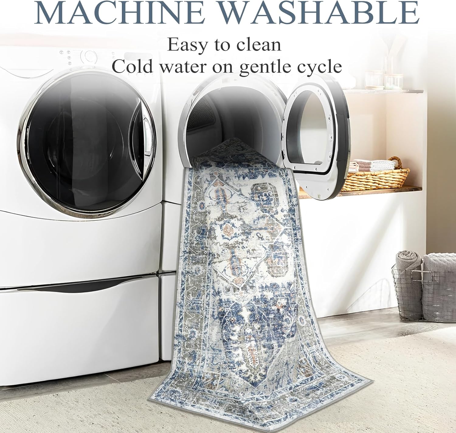 Lahome Tapete bohemio para puerta de interior, 2 x 3 pies, lavable, antideslizante, para dormitorio, cocina, baño, tapete con estampado de medallón