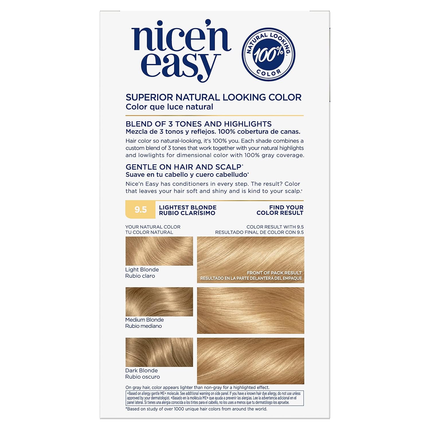 Clairol Nice’n Easy – Tinte permanente para el cabello, color rubio claro 9.5, paquete de 1 unidad