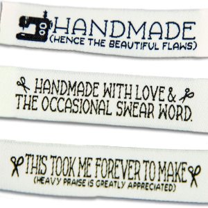 Etiquetas de costura divertidas para artículos hechos a mano, coser etiquetas, etiquetas tejidas Etiquetas de costura divertidas para artículos hechos a mano, coser etiquetas, etiquetas tejidas
