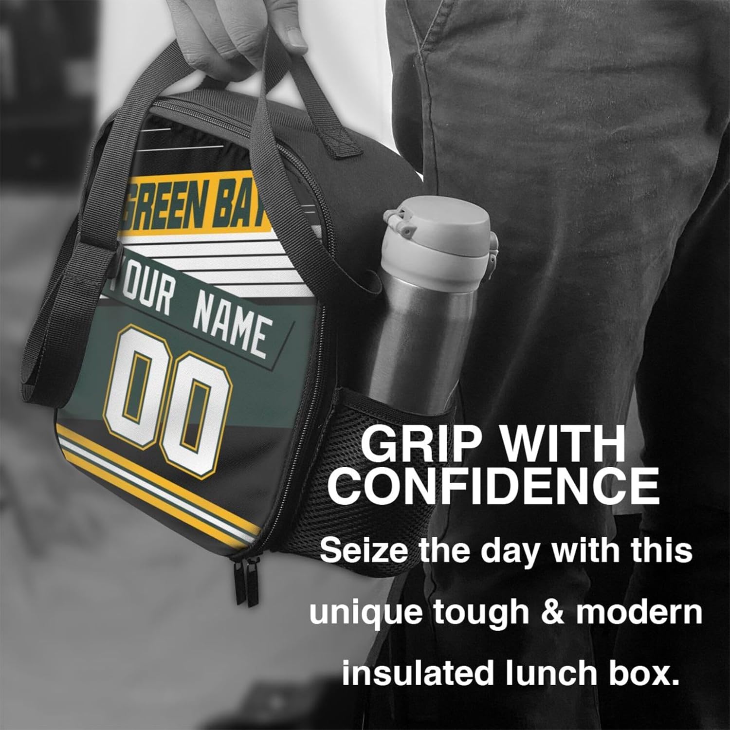 KREDE Green Bay – Bolsa de almuerzo personalizada para hombres y mujeres, regalos