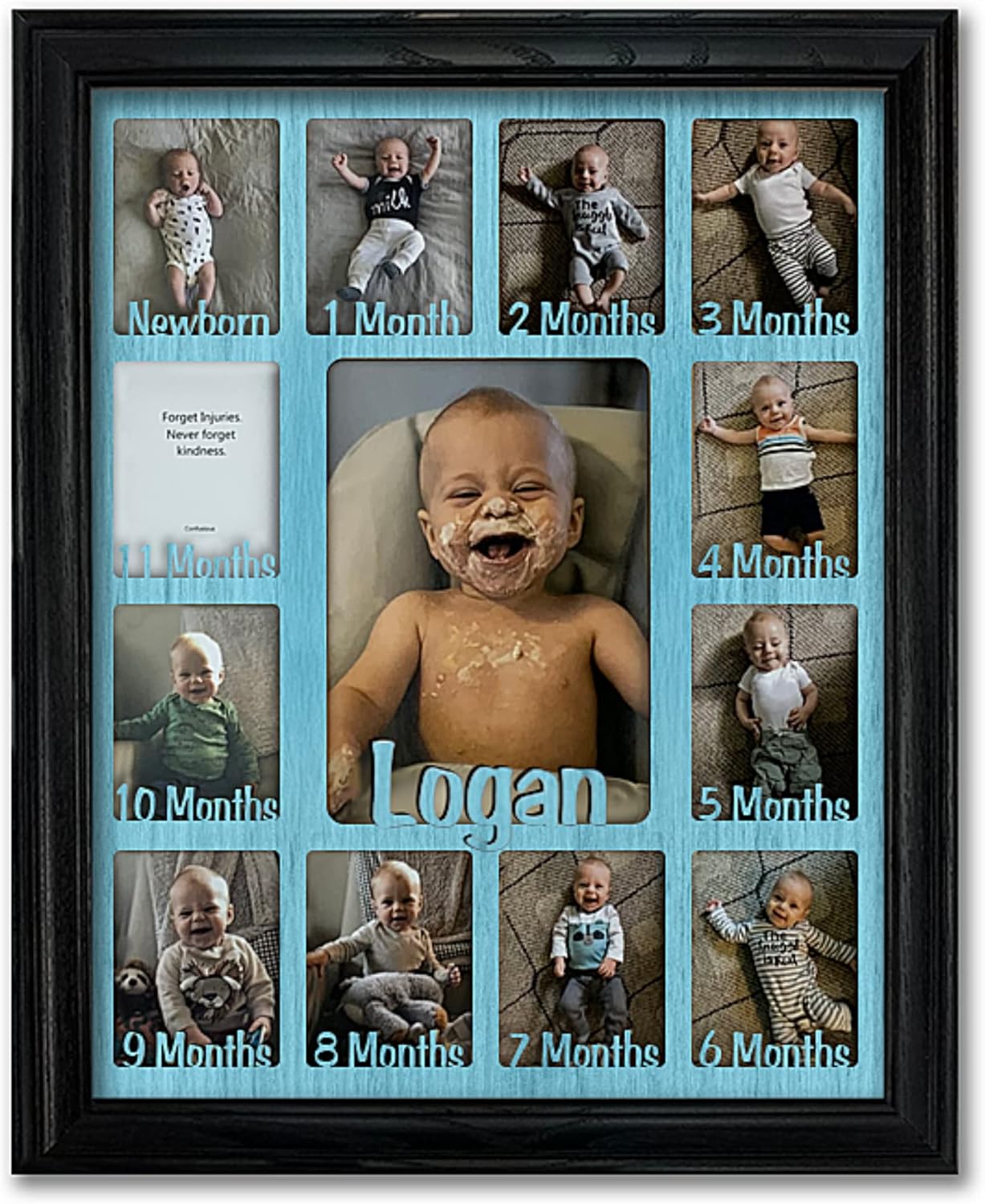 Northland Baby – Marco personalizado para el primer año, con capacidad para doce fotos de decoración de guardería de recién nacidos de 2.5 x 3.5