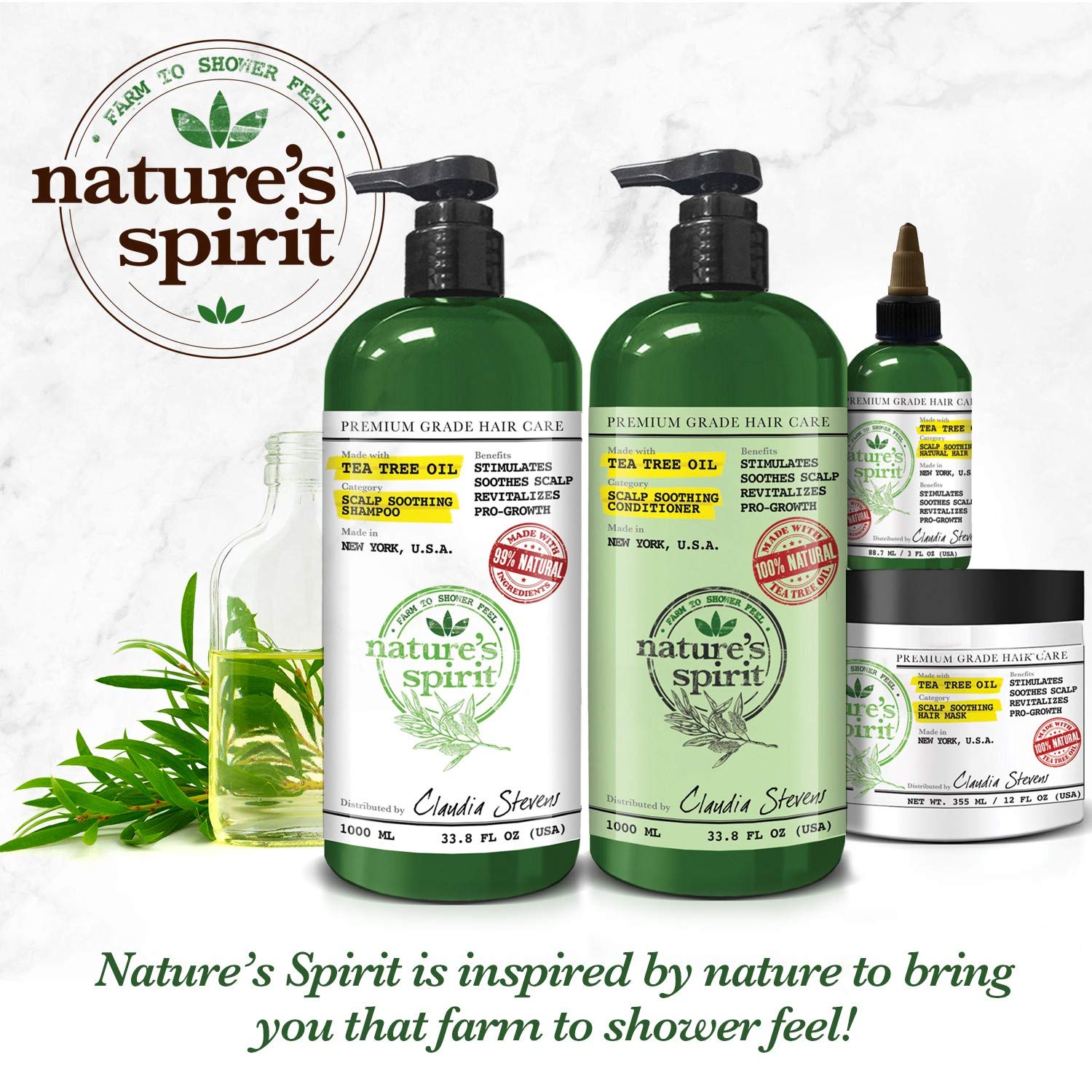 Nature’s Spirit Champú de aceite de coco rehidratante 12 onzas