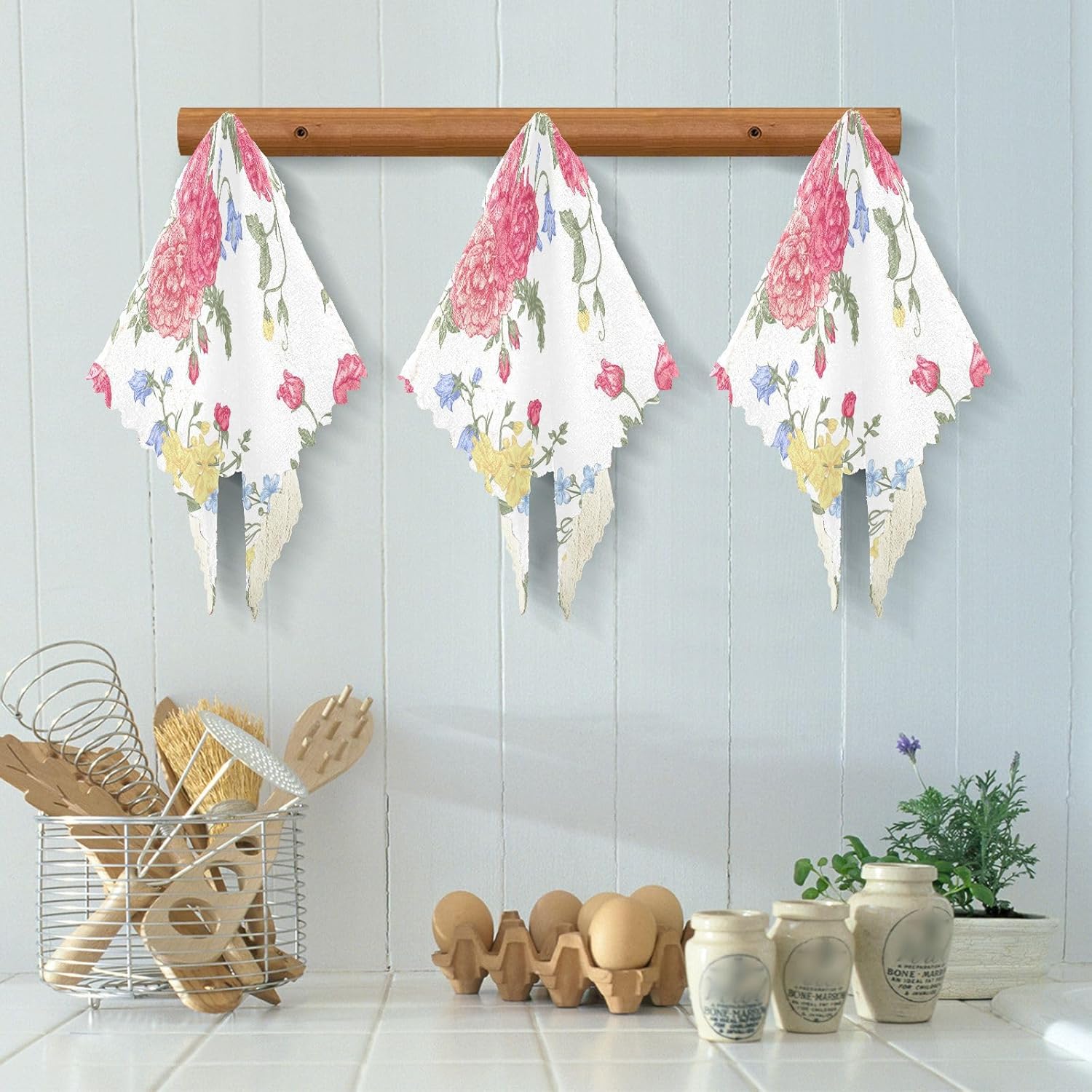 FRODOTGV Floral Bouquet Flowers Rose Soft Decor Microfiber Towels for Kitchen Quick Dry 6 Pack Tea Cup Kitchen Towels for Bathroom Coffee