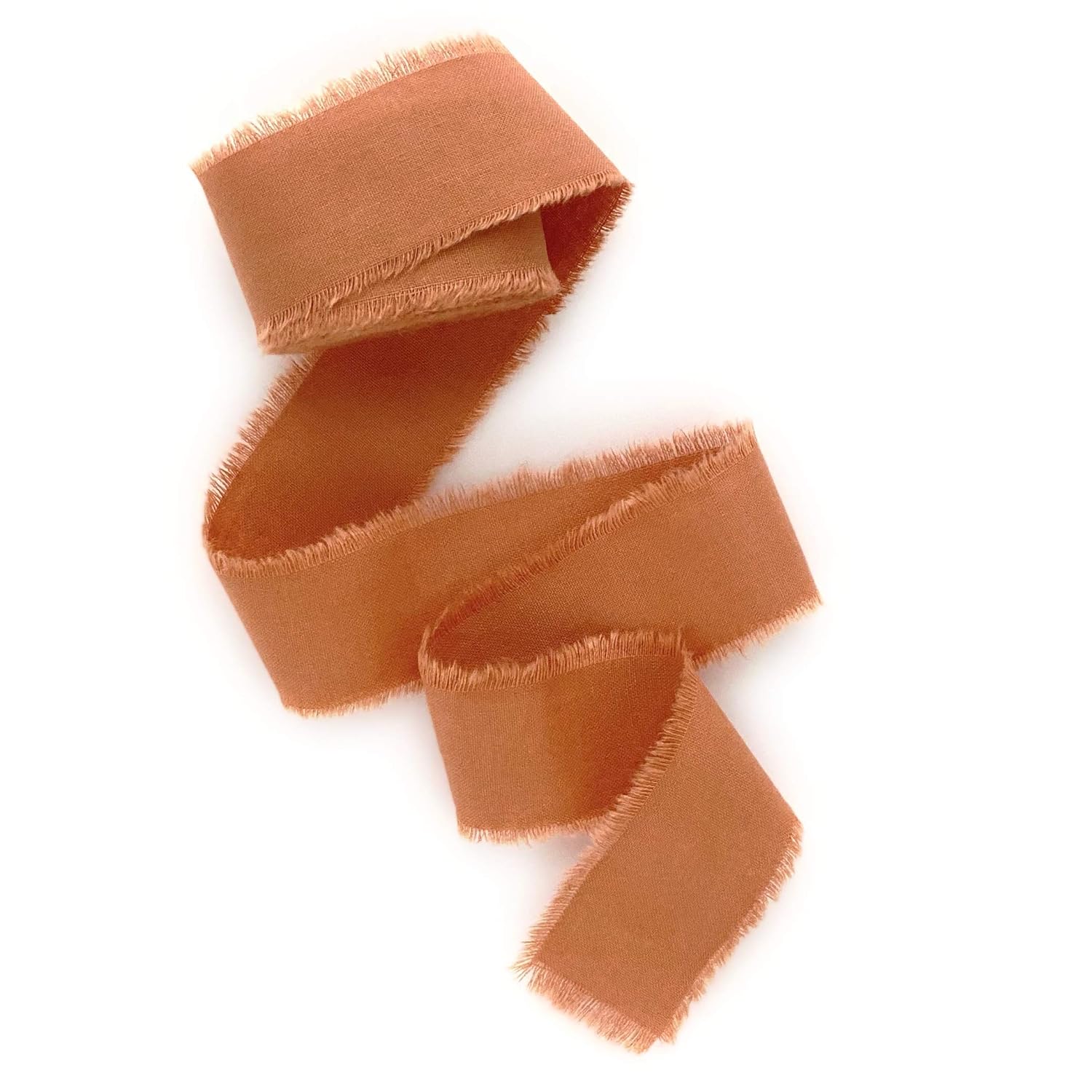 Rust ribbon 12″ 1″ 2″ 3 inch wide 5yd cotton Frayed edges hand dyed for Rustic wedding invitation ties favors gift wrapping Party decor bows Florist
