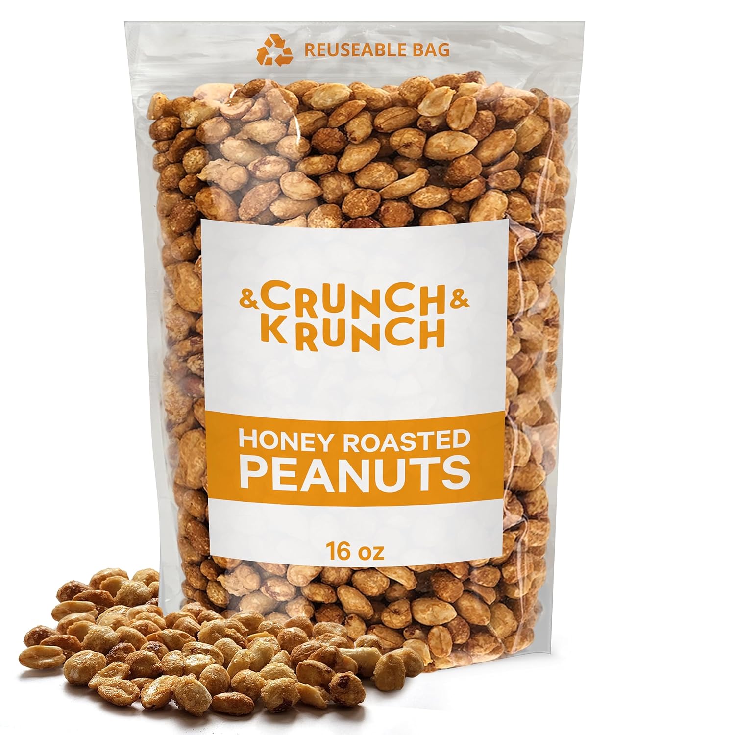Cacahuetes tostados con miel, 16 onzas, deliciosos aperitivos dulces y salados hechos con miel real y nueces tostadas para crujir irresistible,