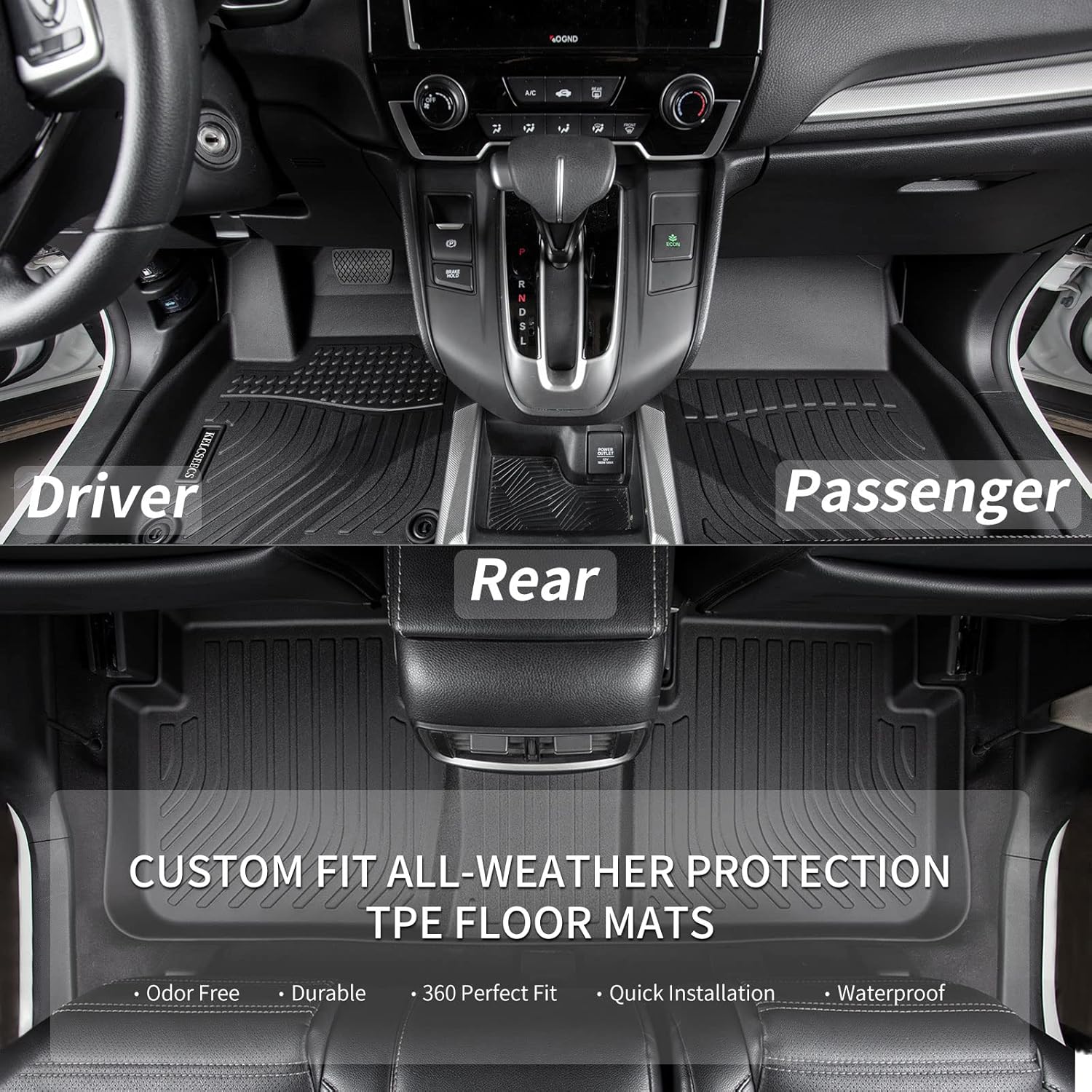 KELCSEECS Alfombrillas personalizadas para Volkswagen Jetta 2012-2018, protección para todo tipo de clima, revestimientos de suelo de elastómero