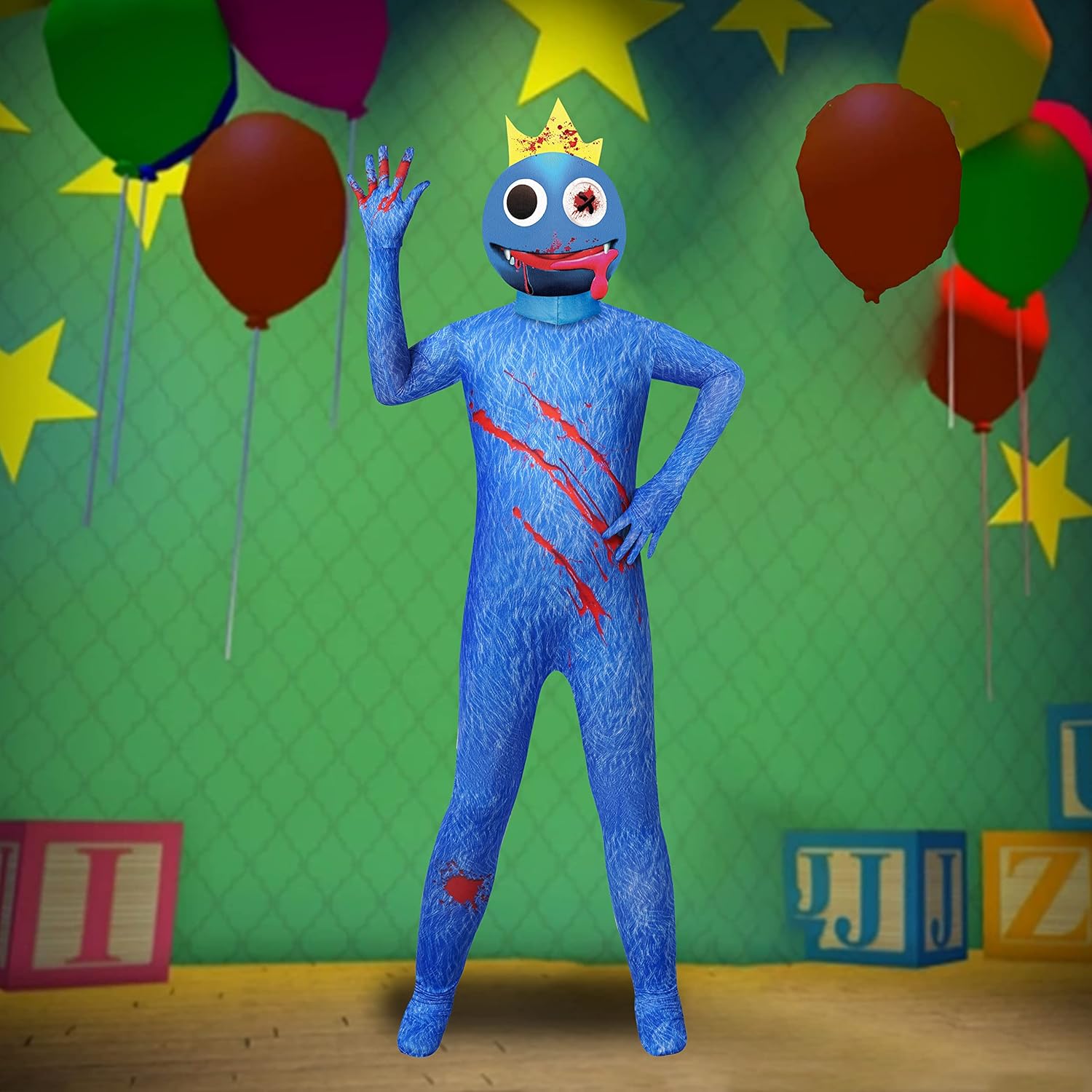 QURIE Disfraz de monstruo de terror para niños, disfraz de Halloween para cosplay, máscara de miedo