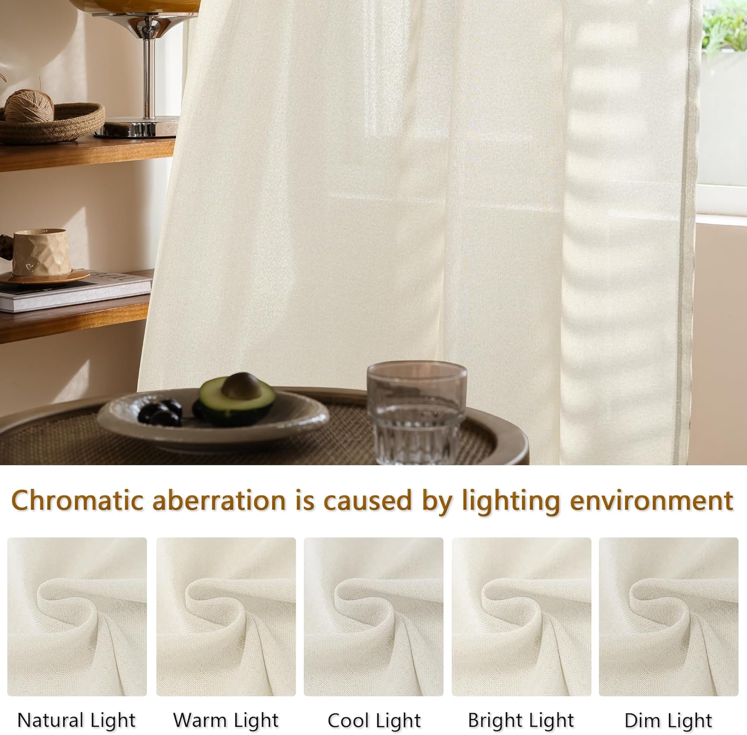MAIHER Cortinas semitraslúcidas con textura de lino natural de 84 pulgadas de largo para sala de estar, cortinas rurales con filtro de luz para
