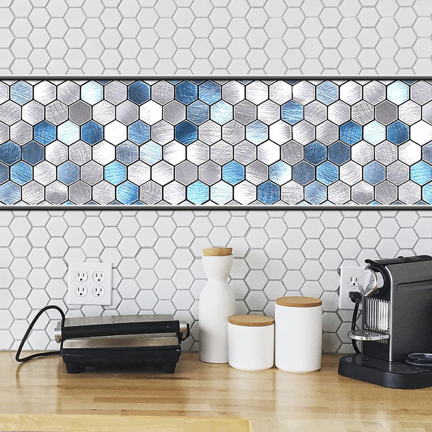 Art3dwallpanels Moldura flexible de 10 pies para despegar y pegar para borde de azulejos en muro, ajuste de pared autoadhesivo para decoración de