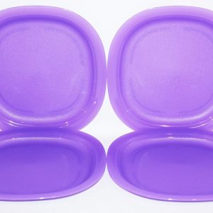 Tupperware Juego de 4 platos de almuerzo para microondas de 9.5 pulgadas, cuadrado, color morado Tupperware Juego de 4 platos de almuerzo para microondas de 9.5 pulgadas, cuadrado, color morado