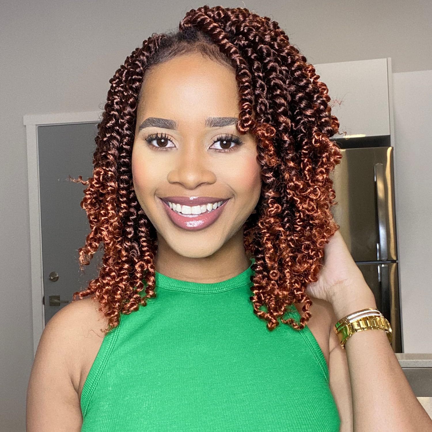 Fulcrum Cabello Passion Twist de 10 pulgadas, 8 paquetes de cabello de ganchillo Passion Twist para mujeres negras, cabello pretrenzado de ganchillo