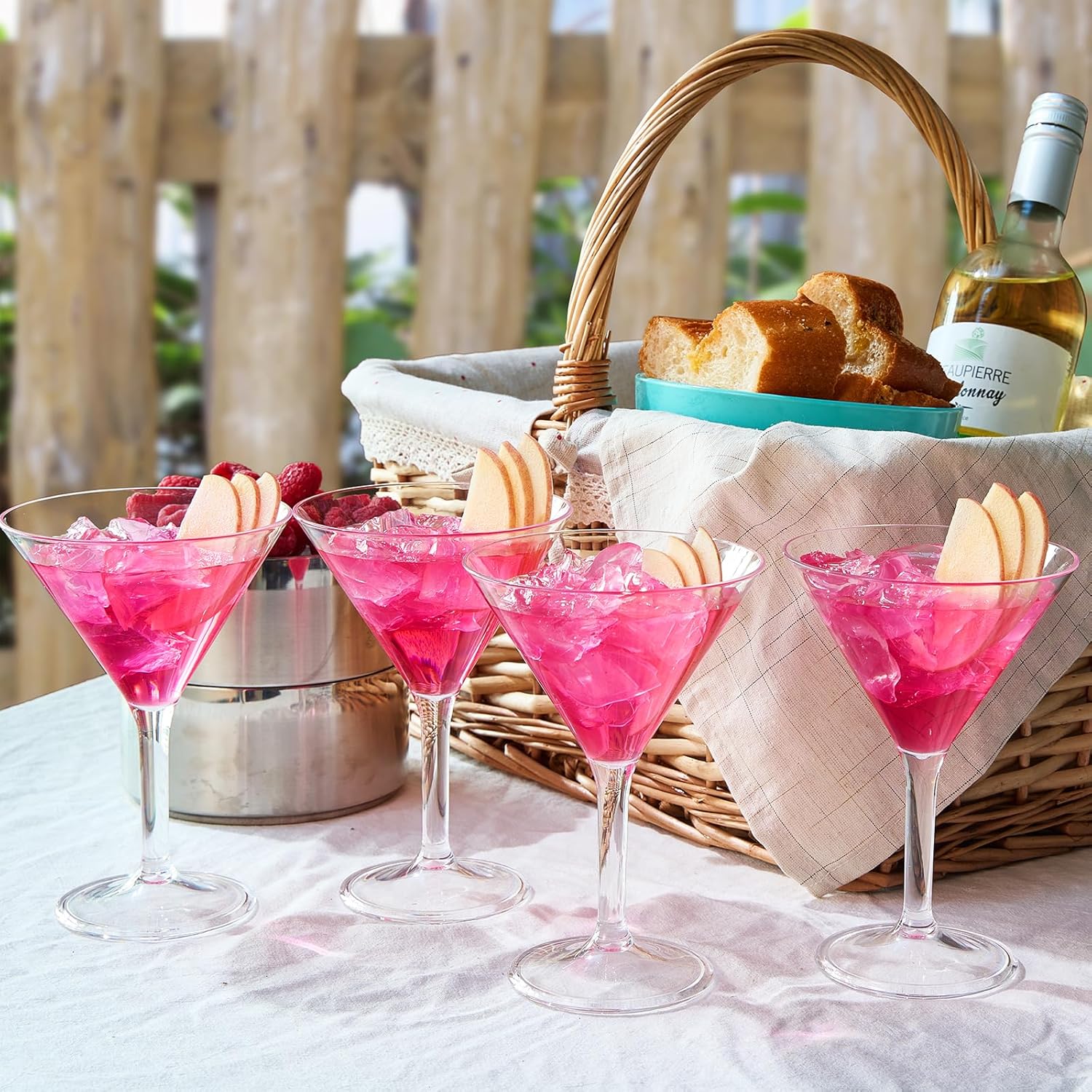 Vasos de Martini irrompibles de cristal de plástico de estilo europeo, juego de 4 vasos de martini irrompibles acrílicos 100% Tritan, transparentes,