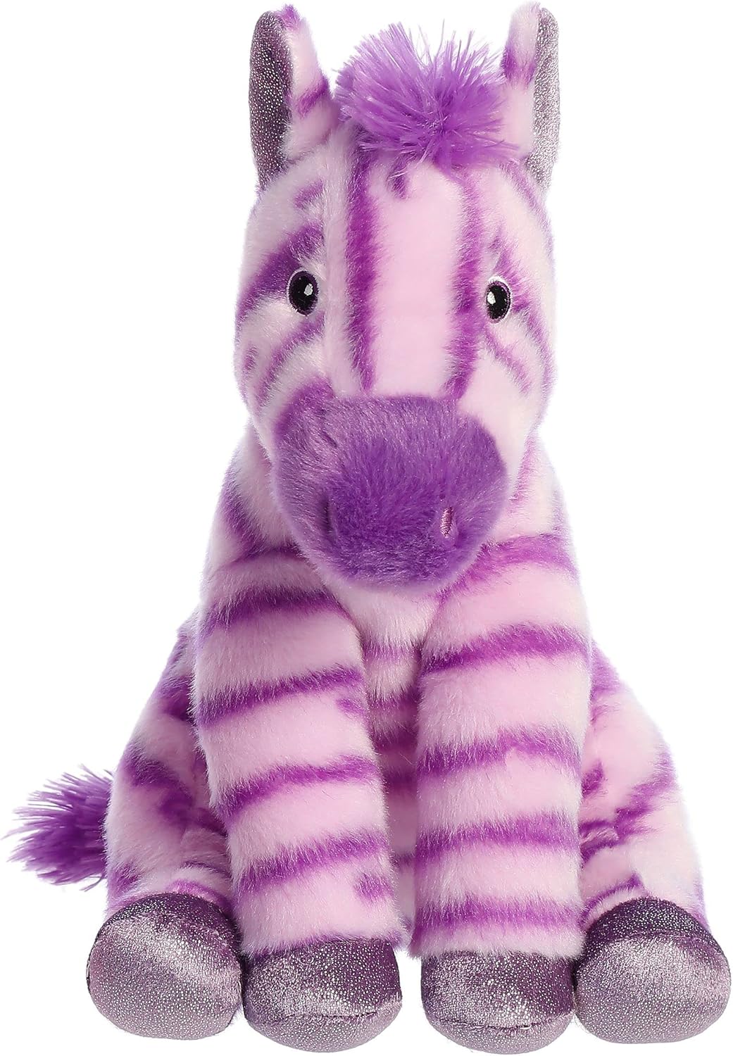 Aurora Huggable Destination Nation Zebra – Animal de peluche – Exploración global – Diversión de aprendizaje – Púrpura 12 pulgadas